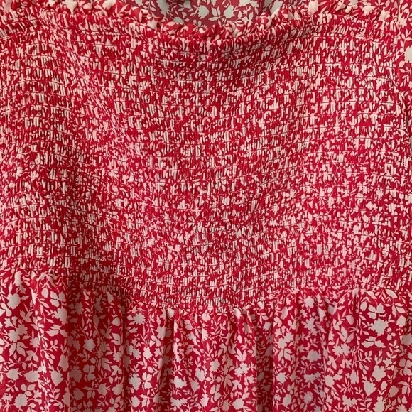 TORRID Chiffon Ruched Floral Print Pink and white Top Size 3 - Picture 3 of 4